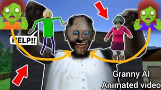 Granny VS 2 little baby character ☆  real life granny animation video [upl. by Toole726]