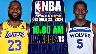 🔴LAKERS vs TIMBERWOLVES │ LIVE NBA Basketball Game PlayByPlay Reaction amp Scoreboard [upl. by Yaluz]