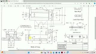 Autocad Mechanical Tutorial  how to Create Machine Vice Assembly Drawing In Autocad [upl. by Flip204]