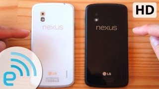 Unboxing LGs white Nexus 4 and bumper  Engadget [upl. by Palmore]