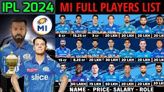 IPL 2024 Mumbai Indians Full Squad  MI Team Final Players List IPL 2024  MI Team 2024 [upl. by Taddeusz]