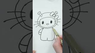 How to draw Hello Kitty Shrek shorts drawing [upl. by Ethbinium719]