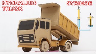 Science experiments project Make Hydraulic Dump Truck using Syringe  science experiments project [upl. by Chastity]