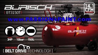 Air Compressor Setup Advice And Review Burisch 150 Litre 3HP Belt Drive Air Compressor [upl. by Anagnos]