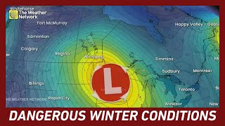 Dangerous Winter Conditions Over Saskatchewan Manitoba Risk Of 25 CM Of Snow  forecast [upl. by Eceela486]