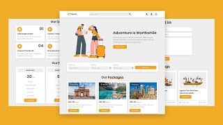 Complete Responsive Travel Agency Website Design Using HTML  CSS  JAVASCRIPT  Step By Step [upl. by Regor]