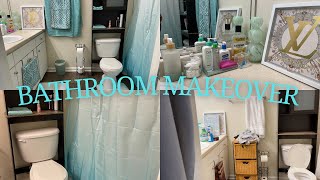 Complete Bathroom Makeover Declutter Redecorate and Organize [upl. by Tima396]