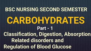 Carbohydrates Part1 in Biochemistry BSC NURSING Second Sem [upl. by Adnirim205]