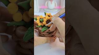 Diy Clay flower pot🌻🦋🌿  Clay art shorts diy craft handmade clayart art trending [upl. by Netsoj]