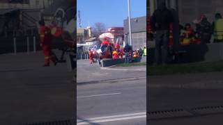 Aterizare si decolare elicopter SMURD din curtea Kaufland [upl. by Tarryn]