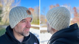 How to crochet a hat for men  Simple Crochet Hat Tutorial  Free crochet pattern [upl. by Osmund]