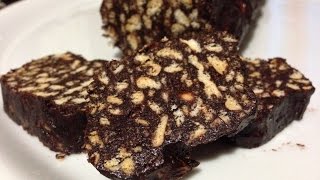 Chocolate Salami Recipe  Italian dessert [upl. by Clarey]