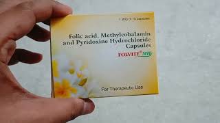 Folvite MB Capsules 💊  Folic Acid  Methylcobalamin amp Pyridoxine Hydrochloride Combination Capsule [upl. by Hpesoj873]