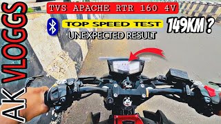 2022 TVS Apache 160 4V  Top Speed  0 to 60  0 to 100  1st to 5th Gear Top Speed ​​⁠akvloggs [upl. by Sosthenna]