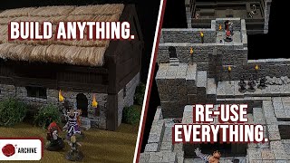 DIY MAGNETIC Buildings Modular Dungeon Walls for DampD [upl. by Adekan]