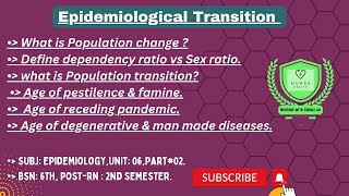 Epidemiological transition in urdu BsN 6th PostRn 2nd Unit6part2 Epidemiology [upl. by Kath]