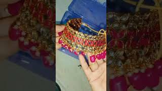 Meesho unboxing video 📸 its amazing 😍 necklace set 😱 diy earingshaul earrings neckwear shorts [upl. by Hoenack]