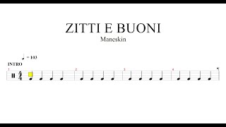 MåneskinZITTI E BUONI  Drum Sheet Music [upl. by Reger]