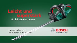 Bosch stellt vor Heckenschere AHS 6534 und AHS 7034 [upl. by Ecinaj430]