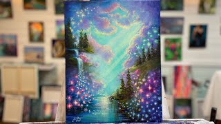 How To Paint “Stardust amp Moonbeams” acrylic painting tutorial [upl. by Alick433]