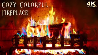 Cozy Colorful Fireplace 4K  Relaxing Rainbow Flames [upl. by Hoag]