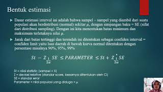 ESTIMASI PARAMETER  ESTIMASI TITIK  ESTIMASI SELANG  BIOSTATISTIK [upl. by Inej666]