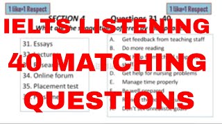 IELTS listening practice test  Matching type of questions [upl. by Ssilem]