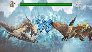 Iceborne Battle Mania Barioth VS Tigrex Who Wins Turfwar [upl. by Grimona]