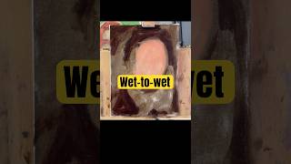 Wet to wet oil painting portrait  alla prima method shorts art allaprimaoilpainting painting [upl. by Oemor]