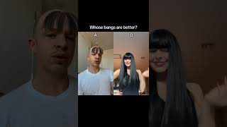 WHOSE BANGS ARE 🔥 hair hairstyle haircare shorts funny [upl. by Diena396]