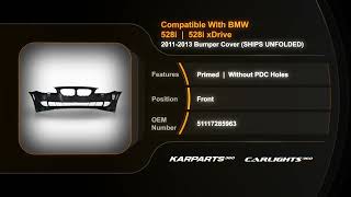 For BMW 528i528i xDrive Bumper Cover 2011 2012 2013  Front  Primed [upl. by Faustina]