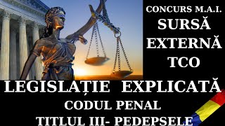 Legislație Cod Penal Titlul III Pedepsele [upl. by Lahcear]