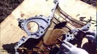 How to assemble engine VVTi Toyota Part 31 Timing chain cover [upl. by Akinam]