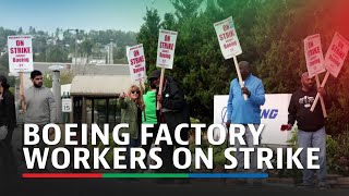 Boeing factory workers speak out from picket lines in Washington state  ABSCBN News [upl. by Mastic241]