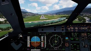 Innsbruck Circle to Land  Turbulent and gusty approach  Ultra settings P3D RTX4090  FSLabs A319 [upl. by White]