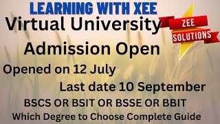 BSCS OR BSIT OR BSSE OR BBIT Which Degree to Choose Complete Guide Virtual University of Pakistan [upl. by Ramedlab261]