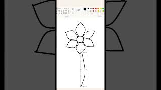 Ms Paint Flower Drawing computerdrawing viralshorts easydrawing [upl. by Fruma714]