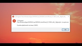 Ошибка файловой системы 12007 Control panel nvidia [upl. by Milburt]