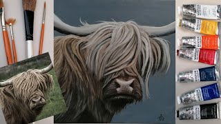 Paint a Highland Cow  Oil Painting Tutorial [upl. by Atirec853]