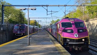 Forest hills train horn action Amtrak and MBTA [upl. by Larrad]