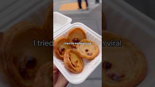 reviewing the viral Portuguese egg tarts shorts [upl. by Oinotnaesoj229]