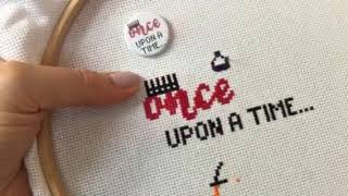 How to backstitch on aida Fantasy Fairytale Pattern [upl. by Vincentia]