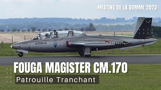 Fouga Magister CM 170  Meeting International de la Somme HautsdeFrance 2023 [upl. by Uaerraj233]