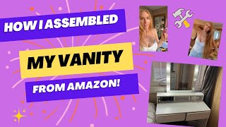 ASSEMBLING MY NEW VASAGLE VANITY from AMAZON amazon vlog makeupvanity [upl. by Clio261]