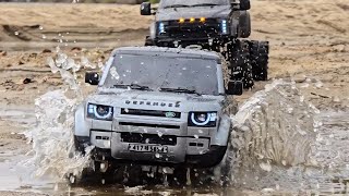 Land Rover New Defender 90 Ford F450 RC Car Riverside OffRoad [upl. by Akenal]