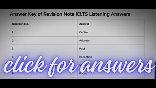 Revision Note IELTS Listening Answers Answer Key [upl. by Clyde]