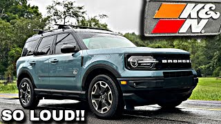 Bronco Sport KampN Cold Air Intake Install INSANE TURBO NOISE [upl. by Trilley]