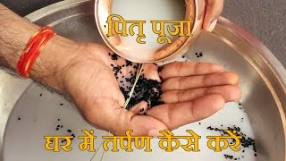 Pitru Paksha Puja Vidhi at Home How to Do Tarpan for Pitra in Shraadh श्राद्ध पूजा कैसे करें [upl. by Tearle]