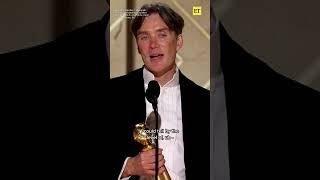 Cillian Murphy Accepts His Golden Globe For Best Actor In a Drama Film shorts [upl. by Gage]