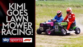 Kimi Räikkönen goes lawnmower racing [upl. by Ahs]